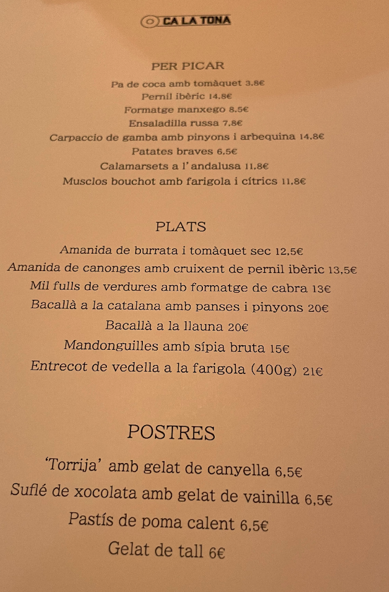 Menu Ca La Tona-1